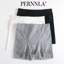 2 strips of pure cotton collection of hip and hip medium-high waist flat corner underpants female lace without mark safety pants woman anti-walking lady