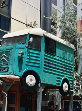 雪铁龙老爷车餐车网红打卡摆件铁