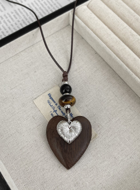 爱心毛衣链秋冬长项链挂脖配饰