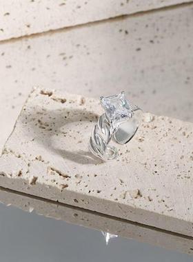 韩版INS小众设计红石开口戒指