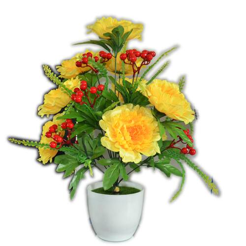 包邮仿真18头牡丹花客厅餐桌花束插花摆设绢花假花装饰塑料花干花 - 图3