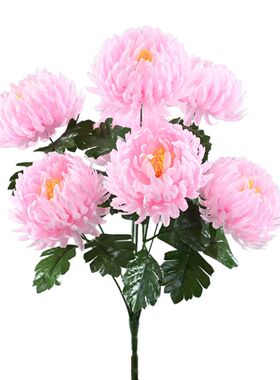 境外仿真7头大把菊花假花