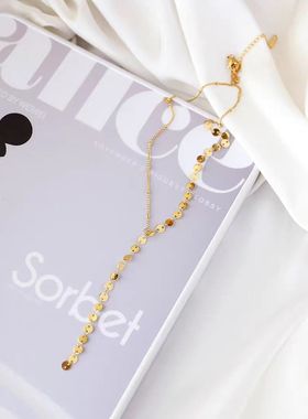 性感流苏钛钢项链女不掉色锁骨链小众设计高级感2025年新毛衣链秋