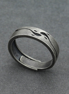 原创戒指不掉色情侣可调节尾戒