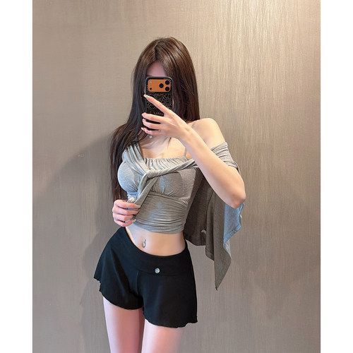 liviahome【纯欲芭蕾】夏季低腰阔腿短裤女百搭休闲舒适超短热裤 - 图0