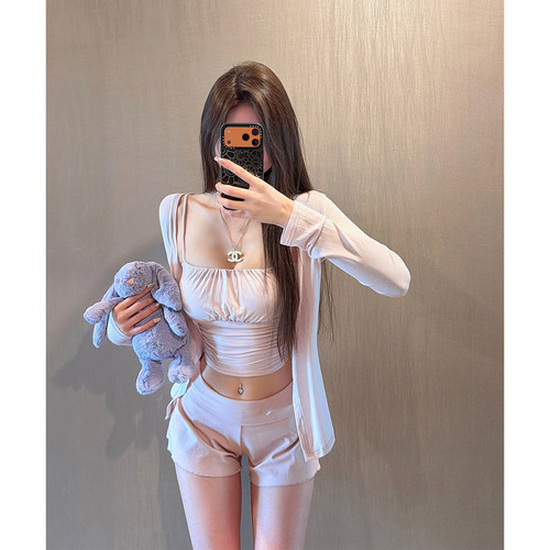 liviahome【纯欲芭蕾】夏季低腰阔腿短裤女百搭休闲舒适超短热裤 - 图1