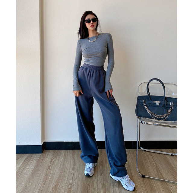 Sports sweatpants, loose European and American trousers, wide leg pants