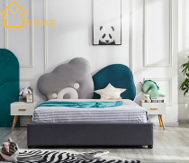 American Boy Girl House Creativity Small Bear Soft Bag Headboard Tatami Bed Backrest Solid Wood Bed Screen Children Soft Bed