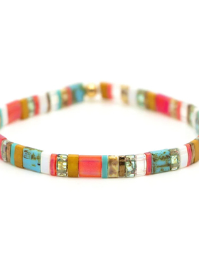 MLGM小众设计波西米亚ins风Tila珠弹力线串珠手饰层叠戴手串包邮