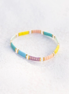 mlgm小众波西米亚风tila珠手链个性彩虹高级感欧美风手工串珠手串