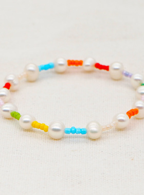 小众天然淡水珍珠玻璃手链