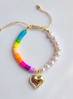 MLGM女混合材质波西米亚质感手链