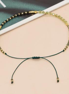 MLGM小众波西米亚风天然石手串 个性简约夏日风小手链 可调节大小