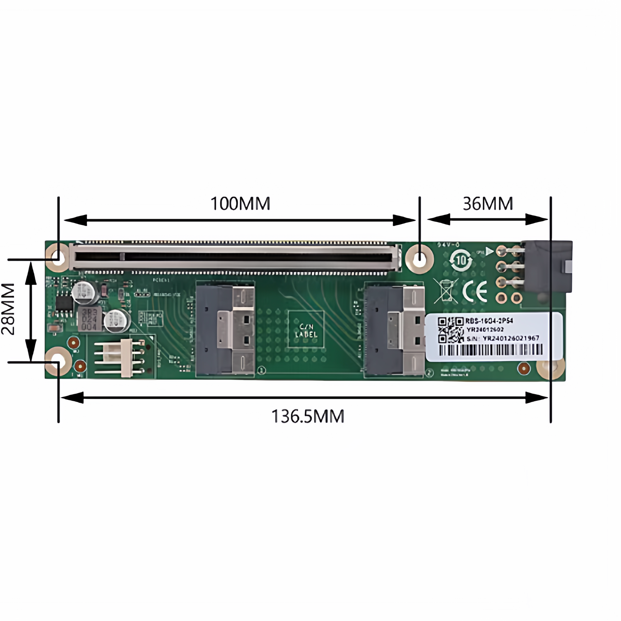 PCIE 4.0 X16显卡延长线转接卡转接底座 8654-8i u.2硬盘转接卡 - 图1
