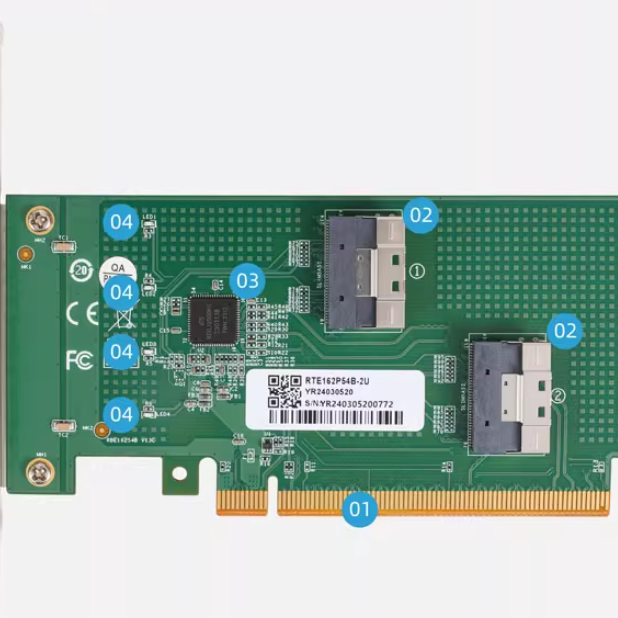 PCIE 4.0 X16显卡延长线转接卡转接底座 8654-8i u.2硬盘转接卡 - 图2