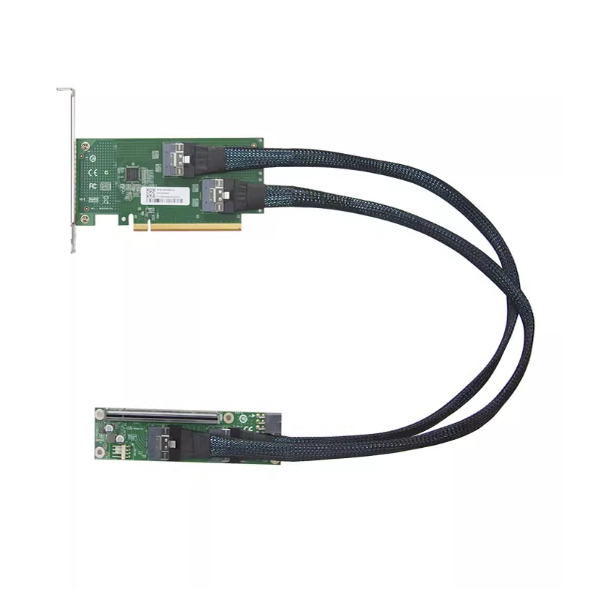 PCIE 4.0 X16显卡延长线转接卡转接底座 8654-8i u.2硬盘转接卡 - 图0