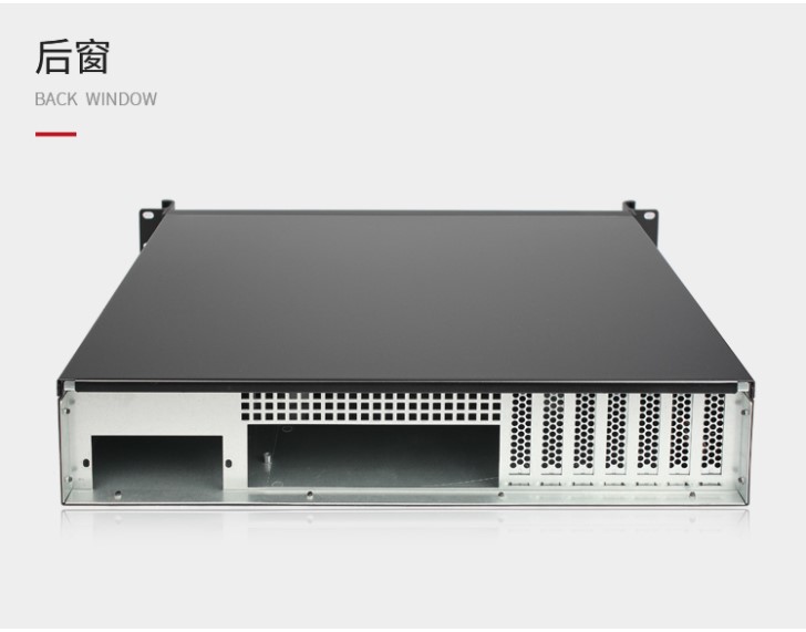 鼎翔工控超短2U机箱2U350工控服务器机箱ATX大板位1U电源位铝面板-图1