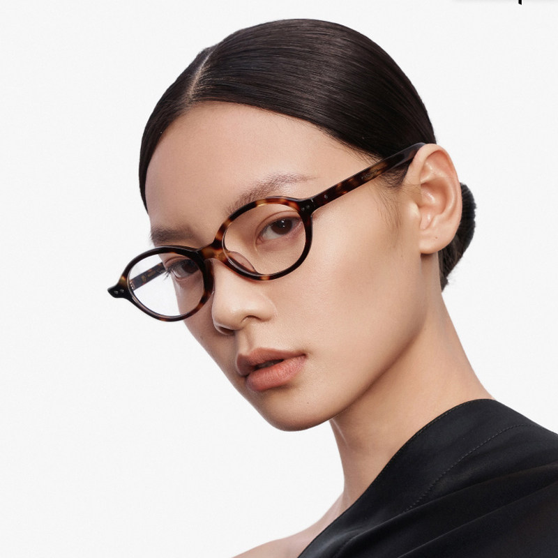 木九十眼镜框MJ12FM1025小椭圆框板材时尚造型男女眼镜架可配度数 - 图0