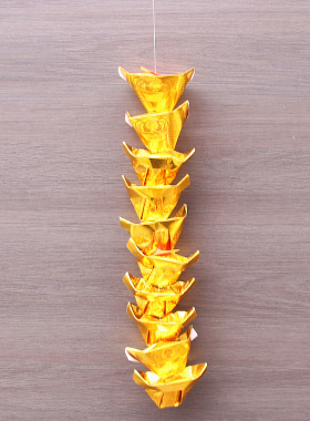 镭射串串金元宝金箔纸成品