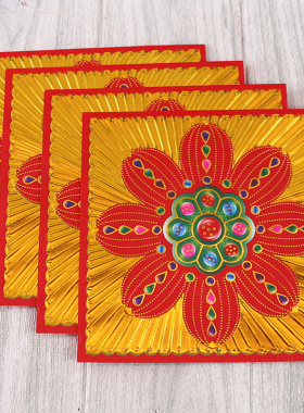 双面琉璃莲花金折纸烫金纸