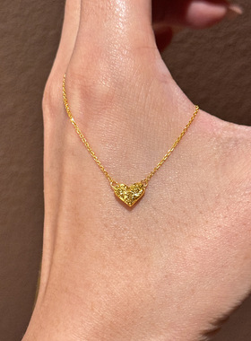 高品质v金材质不掉色爆闪爱心项链高颜值设计个性百搭轻奢饰品