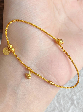 v金材质不掉色招财纳宝葫芦手链新款时尚新潮设计轻奢个性饰品