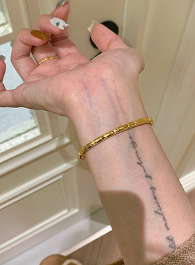 高品质v金材质不掉色灵蛇素圈手镯高级感时尚潮流个性百搭饰品