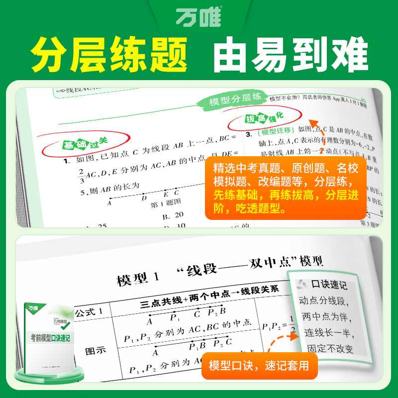万唯几何模型初中几何辅助线七八九年级2027初一初二数学必刷题全国版公式大全压轴题解题基础题专项训练教辅资料书万维中考旗舰店
