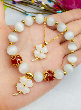 新款贝壳珍珠白色猫眼