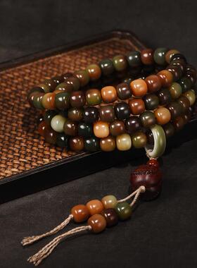 玄同敦煌问天风化白玉菩提根手持脖挂手串女款文玩手链盘玩菩提子