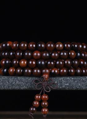 老挝红酸枝佛珠手串交趾黄檀民族风红木手链男女文玩跑量礼品厂家