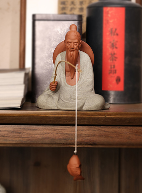 姜太公办公室花盆造景桌面摆件