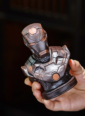 紫陶茶宠摆件精品可养钢铁侠茶盘