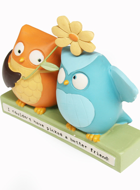 找不到一个比你更好的朋友猫头鹰装饰桌面摆件手工创意礼品工艺品