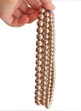 新款复古仿施家香槟色玻璃项链