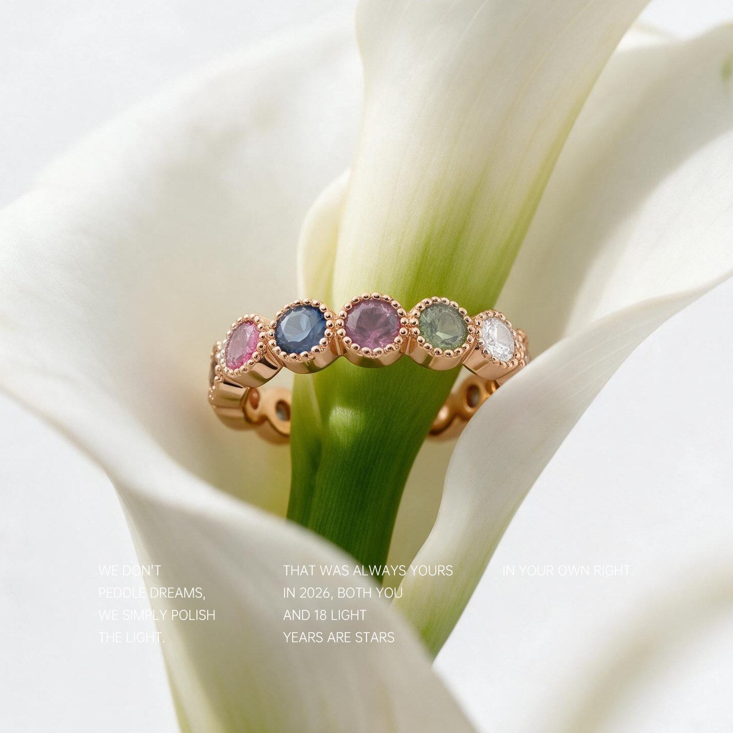18 Light Years Tourmaline Rainbow Ring, Sweet and Cool Style Jewelry, Gemstone Color Ring, Niche Design, Simple and Affordable