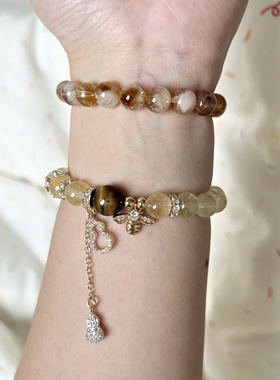 卖空展示！多面体原创天然黄水晶手链手串女款柠檬黄招财手串