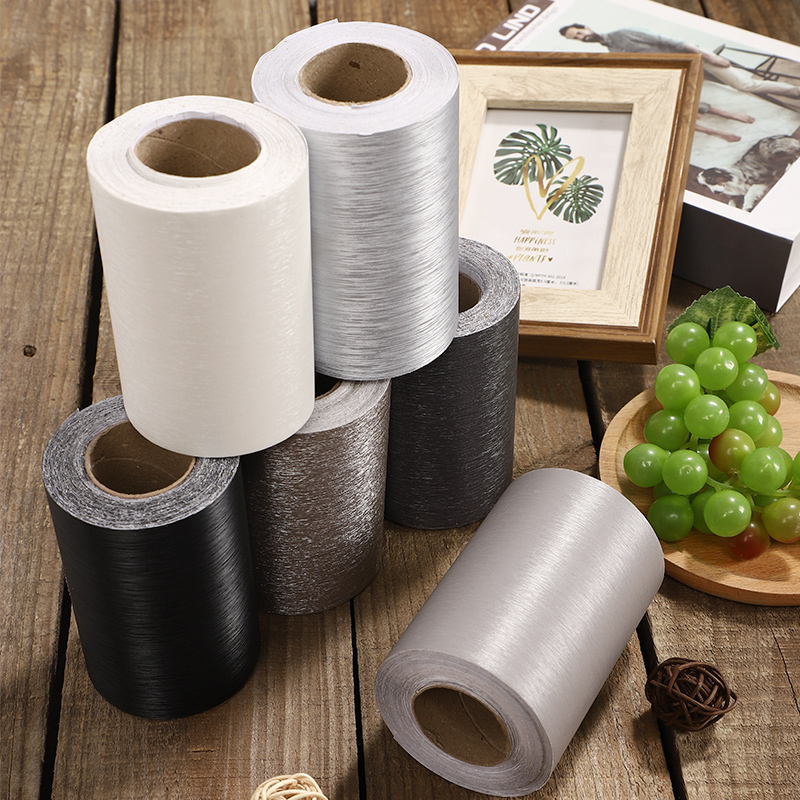 拉丝仿金属贴纸不锈钢边框改色窗户门框窗框包边装饰踢脚线银色膜 - 图0