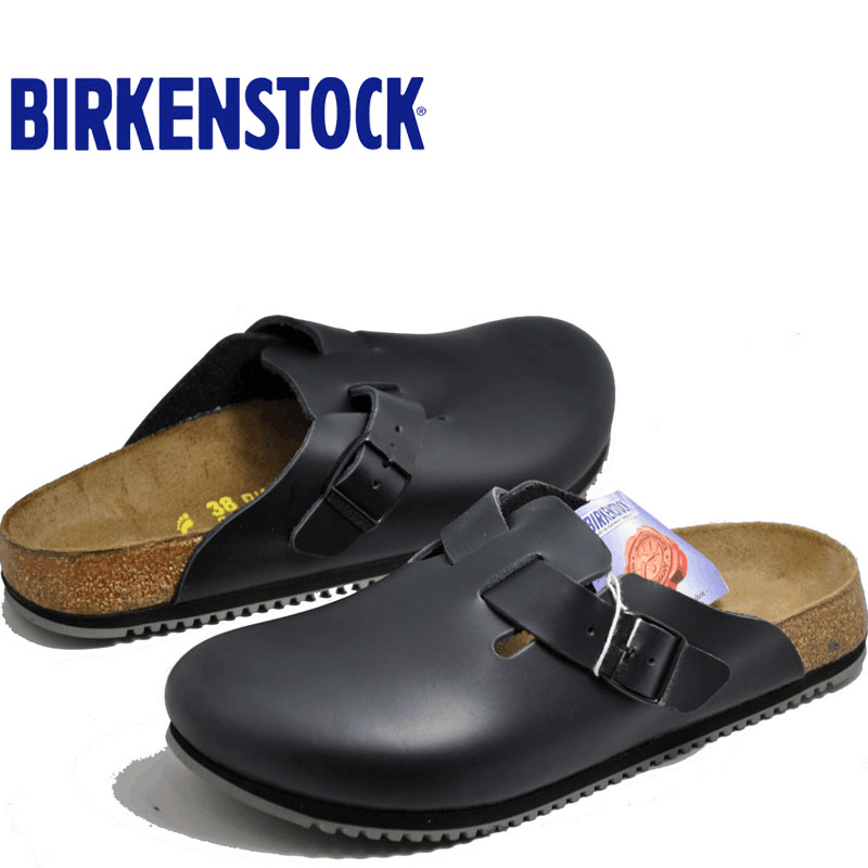 Birkenstock牛皮专业橡胶防滑鞋底厨师鞋医生鞋Boston休闲包头鞋-图2