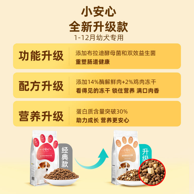 疯狂小狗小安心狗粮1-12月幼犬比熊 迈仕宠物用品犬主粮
