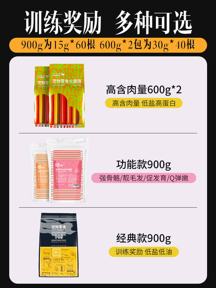 狗狗零食火腿肠补钙低盐幼犬泰迪金毛柯基宠物香肠专用整箱小型犬-图0