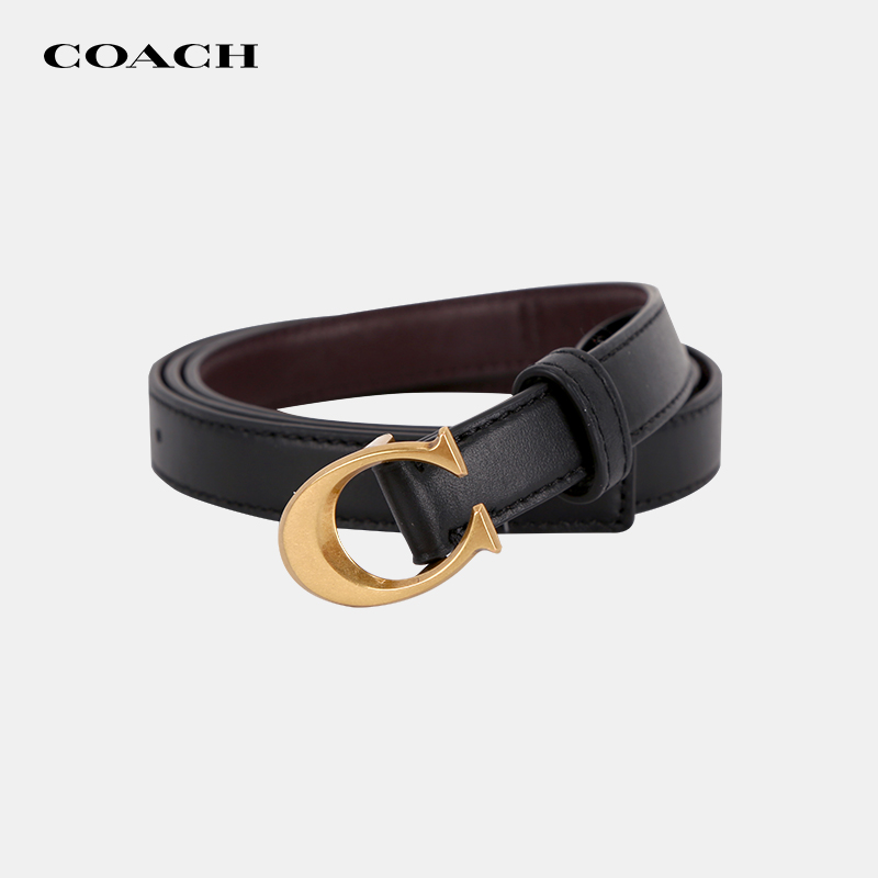 【官方授权】COACH/蔻驰女士腰带牛皮时尚百搭经典C扣皮带送女友 - 图0