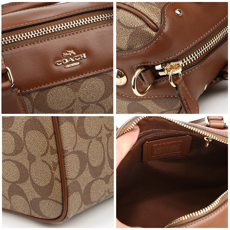 coach /蔻驰皮质pvc小号波士顿包 奢de态度女士包袋