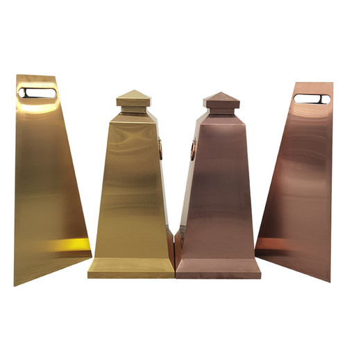 不锈钢路锥方形路障雪糕桶禁止停车三角形警示锥安全隔离墩反光锥 - 图3