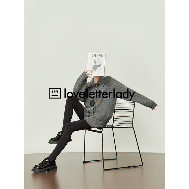 「周里物出品」灰色气质套装女2025新款小香风针织毛衣短裤两件套,淘宝优惠券,粉丝福利购,淘宝优惠卷