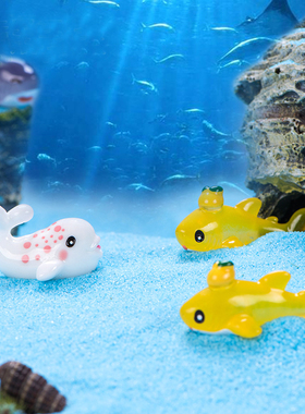 海洋动物锤头鲨鱼海兔海豚鳄鱼乌龟柠檬鲨六角龙白独角鲸创意摆件
