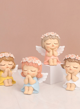 小天使治愈系车载可爱日式摆件新款精致小巧ins风小女孩蛋糕礼物