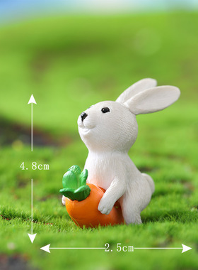 可爱小兔子摆件苔藓微景观装饰