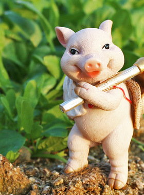 树脂小猪治愈系开心快乐搞笑摆件
