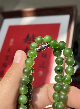 碧玉手串女款玉石玉器单圈手串